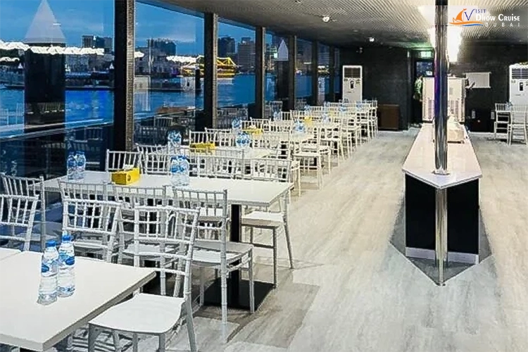 inside of creek luxurious yacht