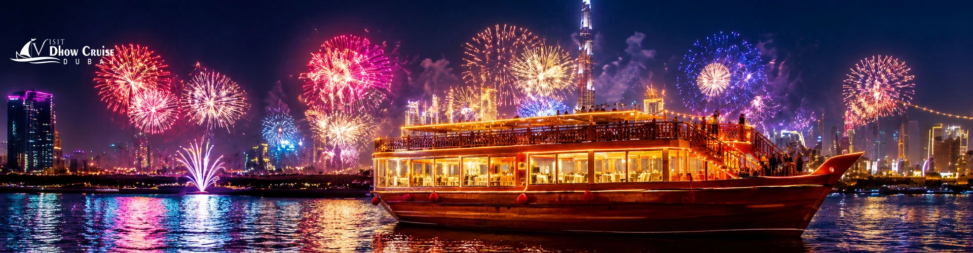 NYE Creek with Burj Khalifa Fireworks View