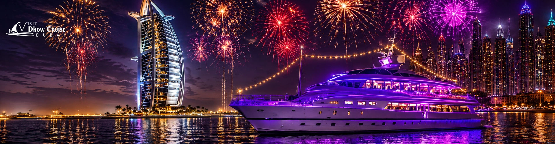 NYE Yacht Party with Burj Al Arab Fireworks